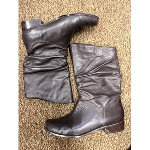 Women's Brown Heeled Boots, Size 9